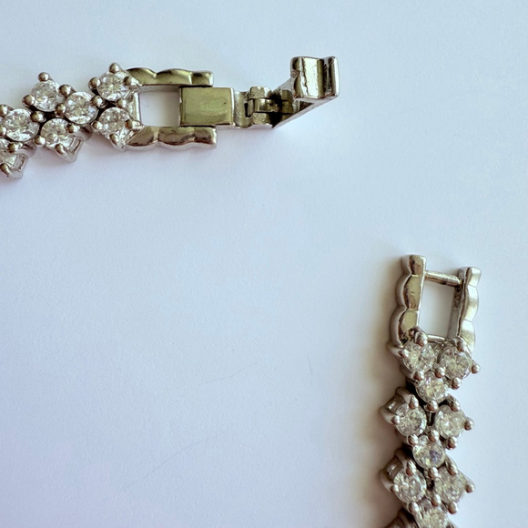 18 TCW Cubic Zirconia CZ 925 Sterling Silver 8.5mm Diamond Shape Tennis Bracelet - Picture 5 of 10